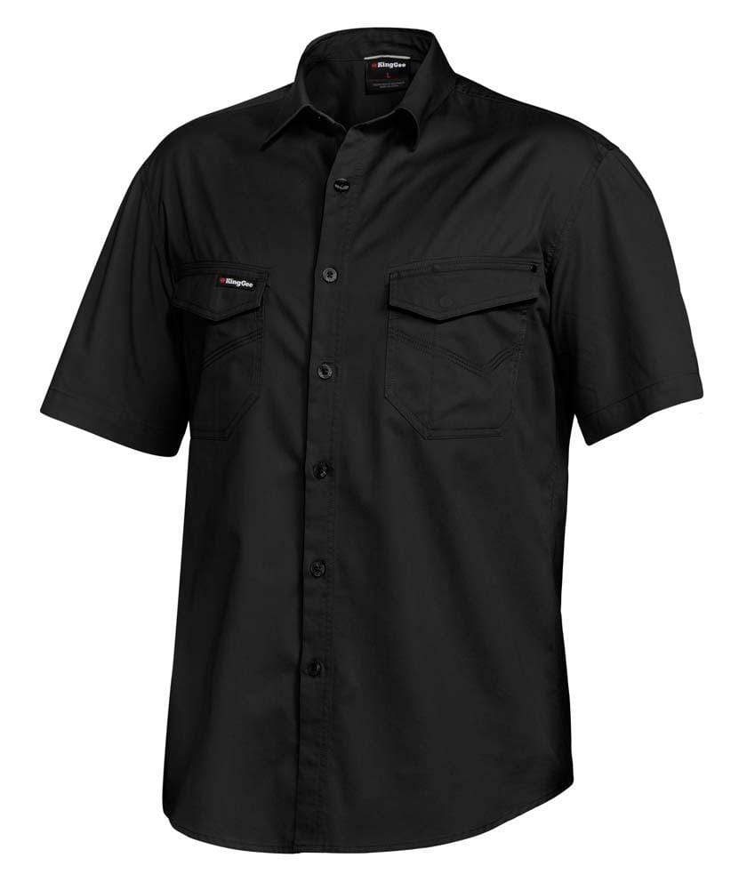 KingGee Work Wear Black / XS KingGee Tradies Shirt S/S K14355